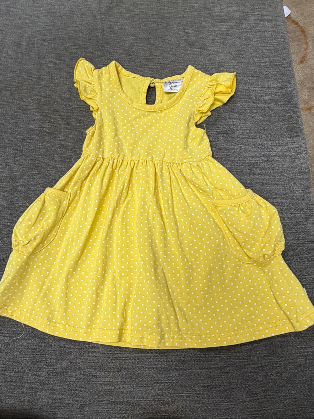 Madison grace baby girl Polka Dot Pocket Dress